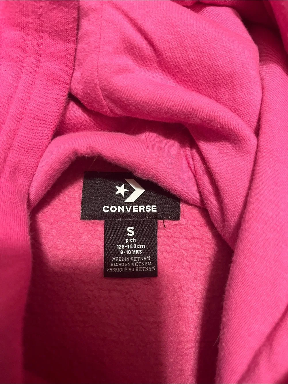 Converse Hot Pink Pullover Hoodie with White All Star Logo